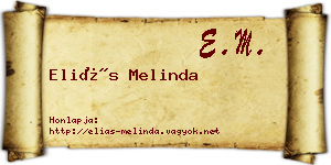 Eliás Melinda névjegykártya